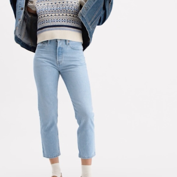 BNWT- Levi’s Premium 501 Original Cropped Light Wash Jeans (25/28) - Picture 2 of 12